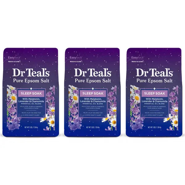 3 Pack - Dr Teal's Epsom Salt Magnesium Sleep Soak 3lb Each Dr Teal's